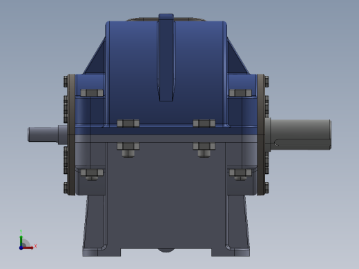 二级圆柱直齿轮减速箱3D图纸 IGS格式