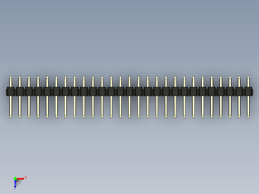 彩色公头100mil（2.54mm）系列-DS1021_black_2x27p_100mil_Type1_rev1.0俯视图