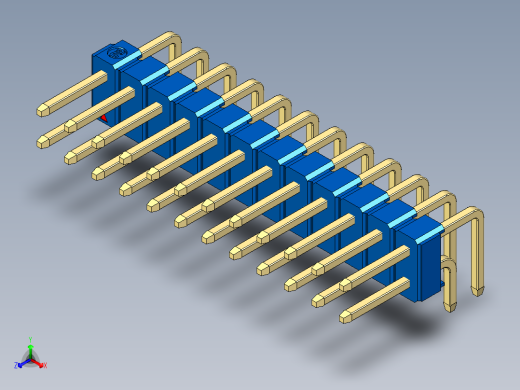 彩色公排针 100mil 2.54mm 系列-DS1022_blue_2x12p_100mil_TypeD_rev1.0