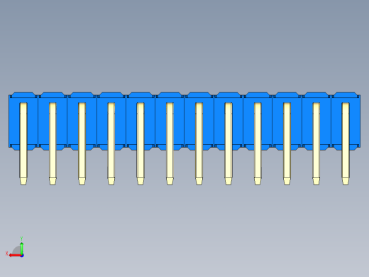 彩色公排针 100mil 2.54mm 系列-DS1022_blue_2x12p_100mil_TypeD_rev1.0后视缩略图