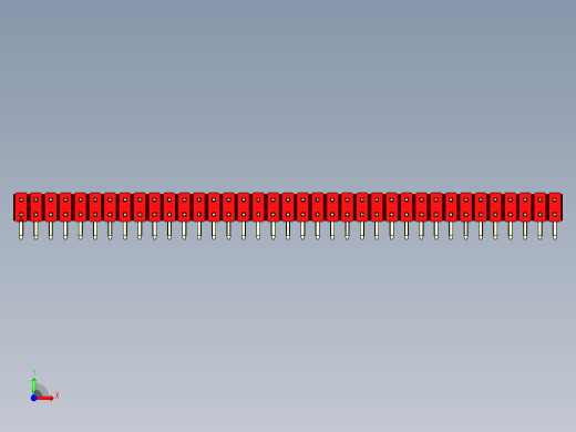 彩色公排针 100mil 2.54mm 系列-DS1022_red_2x37p_100mil_TypeD_rev1.0前视缩略图