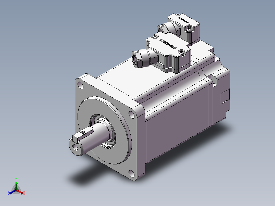汇川伺服电机-MS1H1-40B30CB-(A)331Z（400W绝对值低惯量不带抱闸）正等轴测图