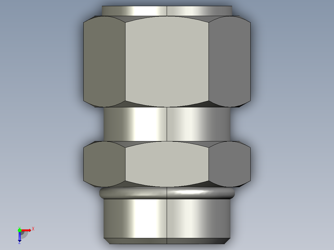 卡套式工业通用硬管接头16_f5bu-s俯视图