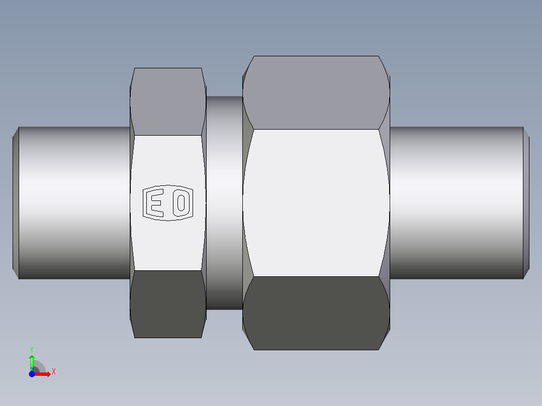 卡套式工业通用硬管接头EO_Weld_fitting_for_tubes_ASK630X3S前视图