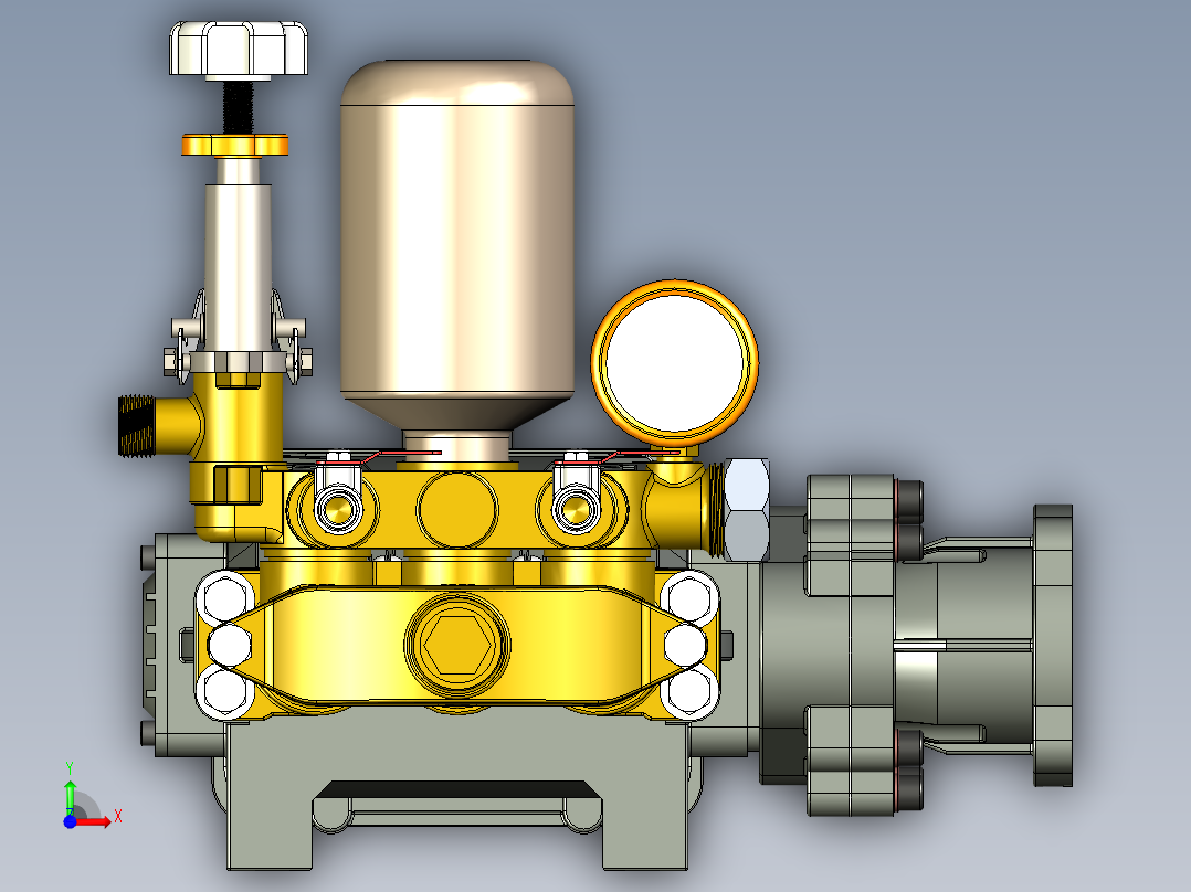 三缸住柱塞泵 前视图