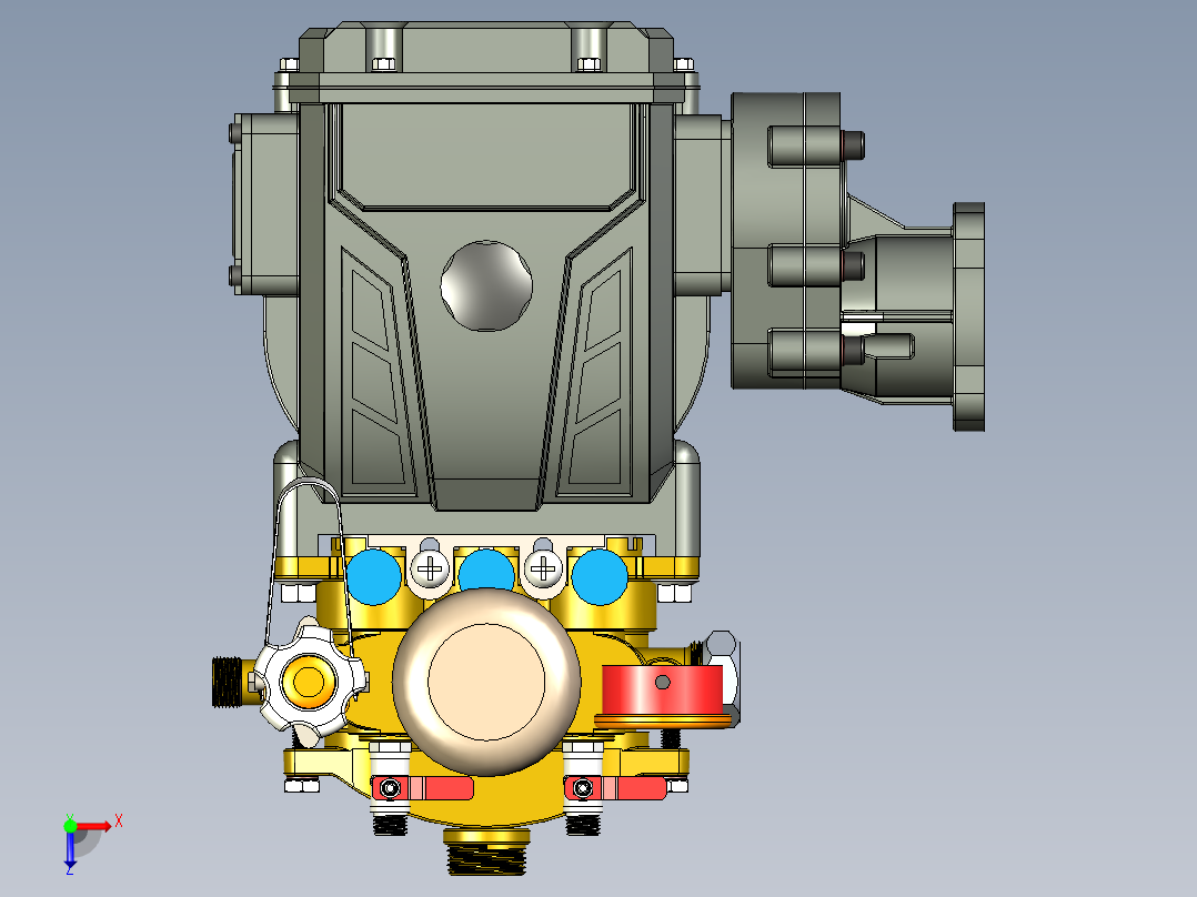 三缸住柱塞泵 俯视图