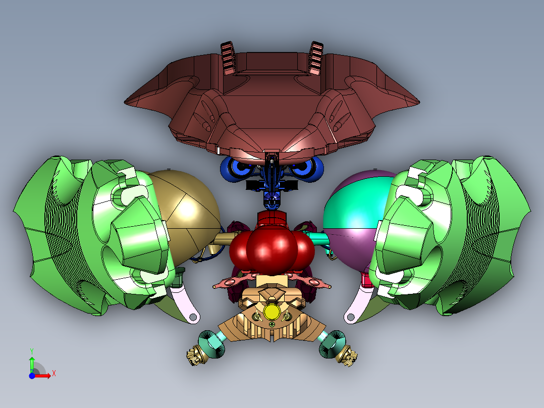 怪兽型外星飞船前视图