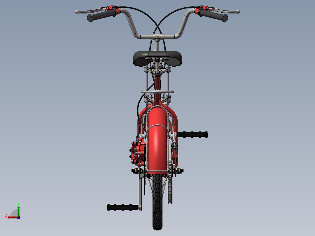 56---儿童单车（小型）sw2010三维图纸模型设计图纸后视图