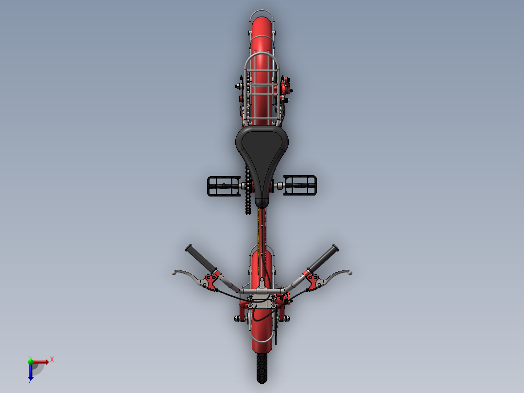 56---儿童单车（小型）sw2010三维图纸模型设计图纸俯视图