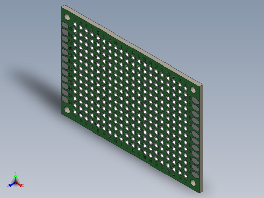 电容器 二极管 电阻器-40mm x 60mm Proto PCB正等轴测缩略图