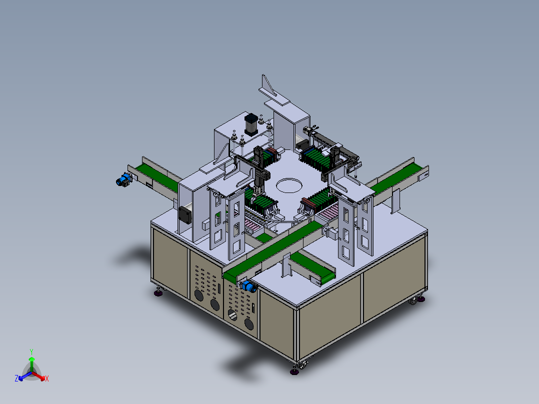 电池检测设备sw17可编辑正等轴测图