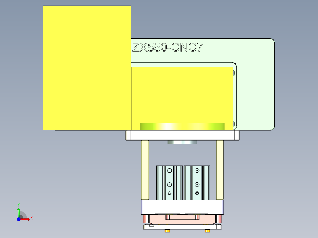 ZX550-笔记本CNC工装夹具三维模型CNC7-0521前视图