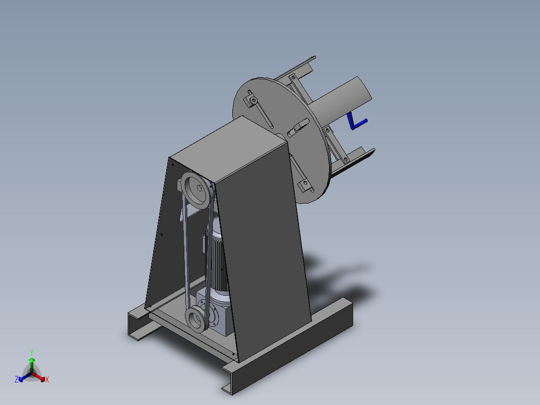 冲床放料机（sw20可编辑+工程图+bom）正等轴测图