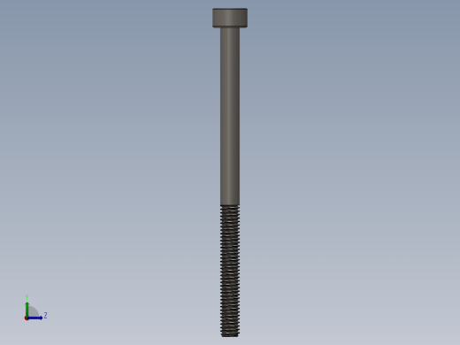 Screw_DIN_912_M2.5x40_A2.SLDPRT公制内六角螺钉左视缩略图