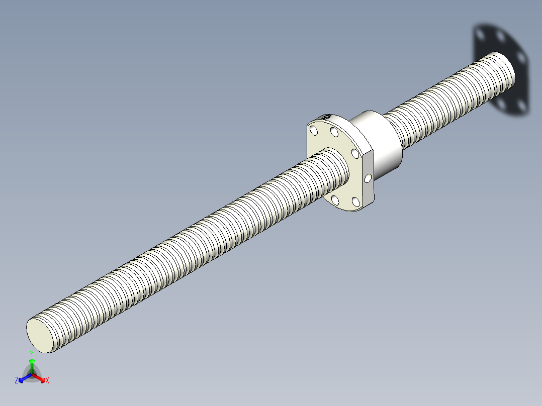 SFS滚珠丝杆正等轴测图