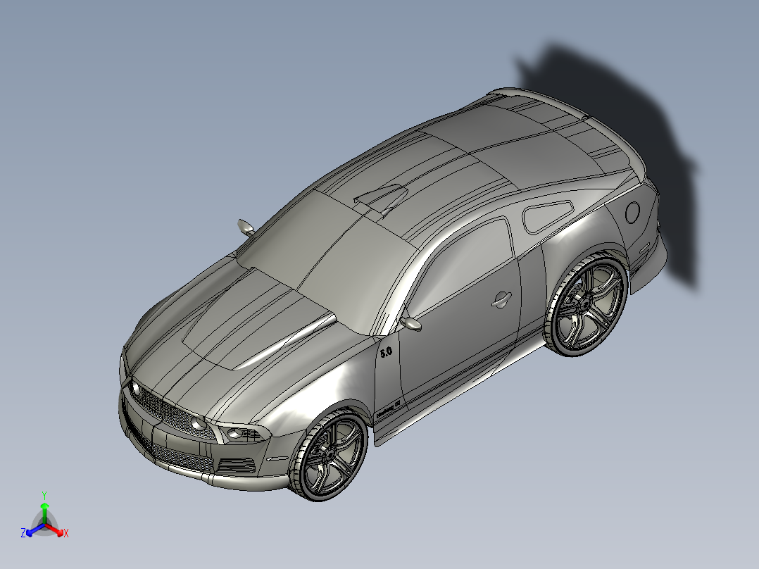 B3004175-福特野马 - 表面正等轴测图