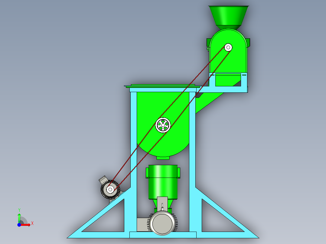 进料造粒机前视图