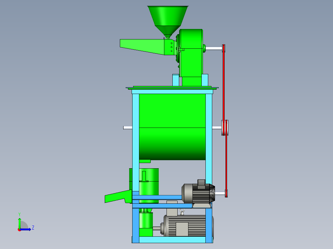 进料造粒机左视图