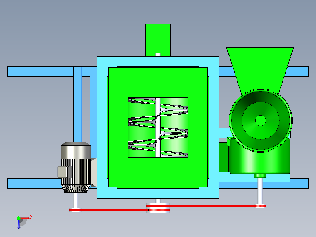 进料造粒机俯视图