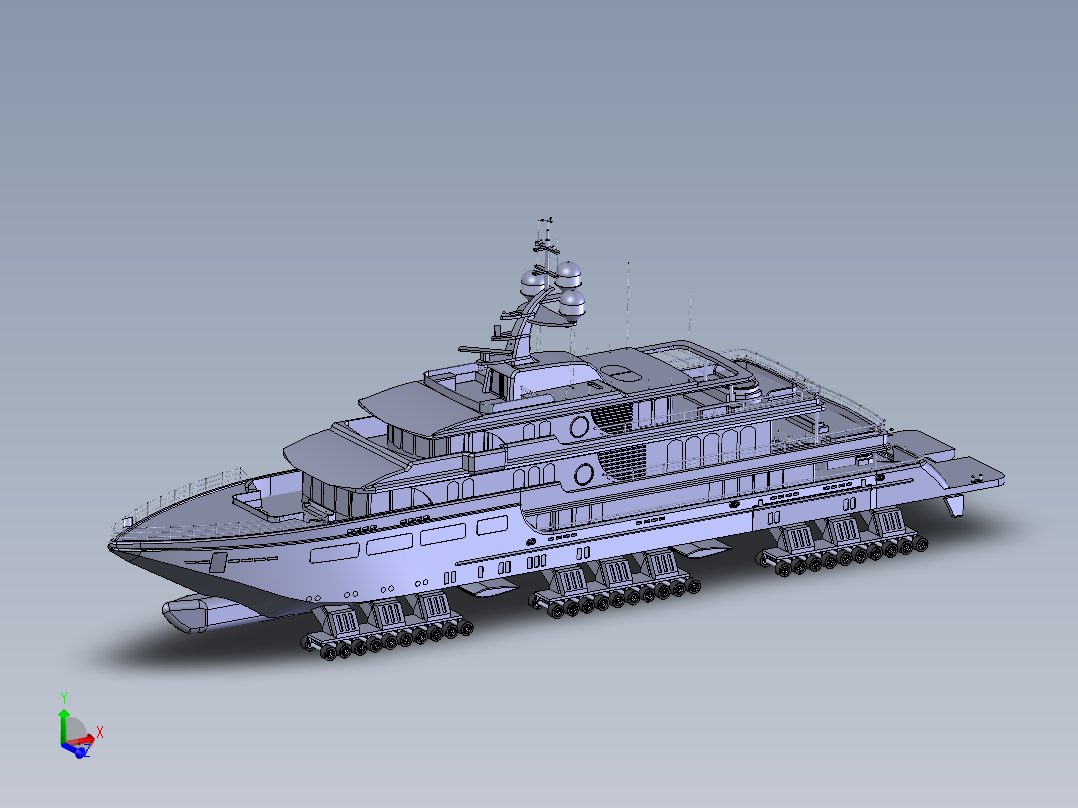 游轮及其陆地运输机