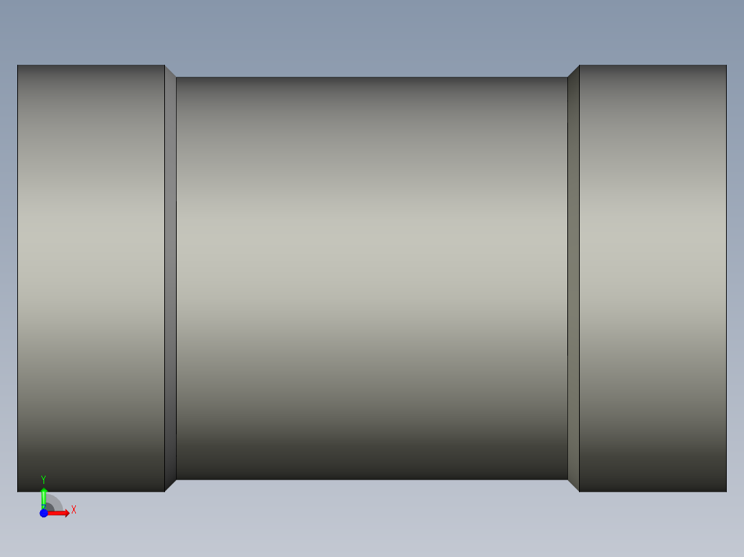 螺纹管管箍-等径有边 DN8前视图