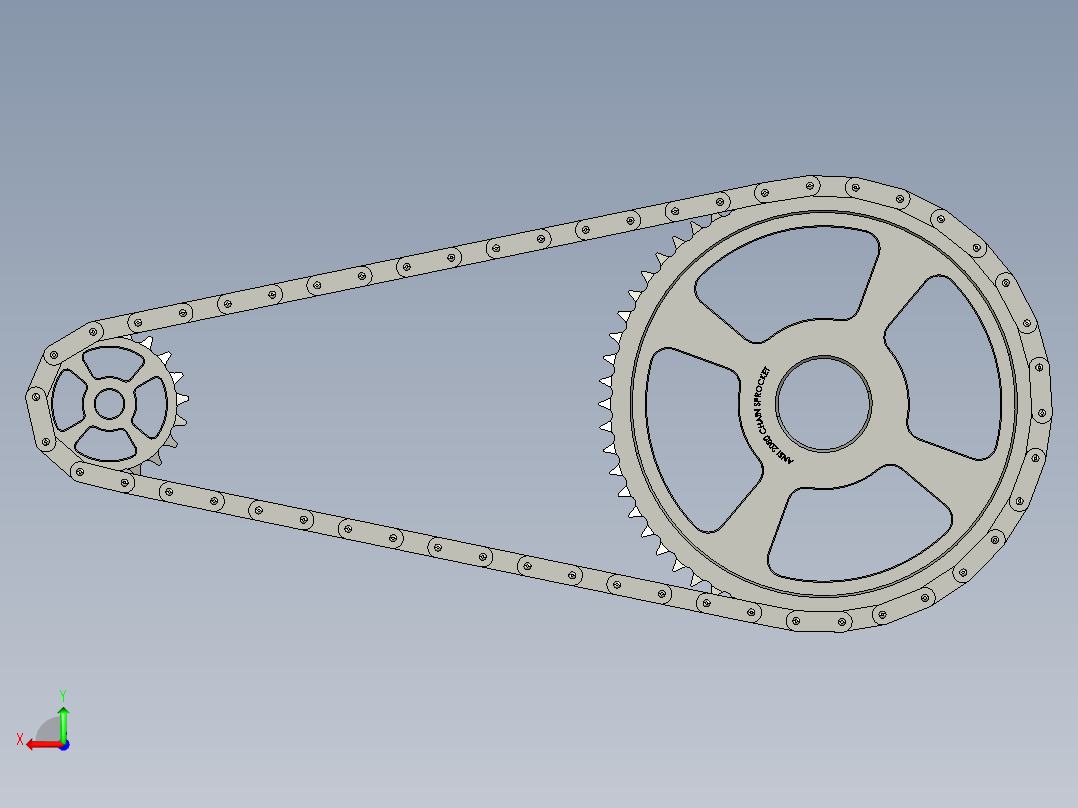 ANSI 2080双节距链轮后视图