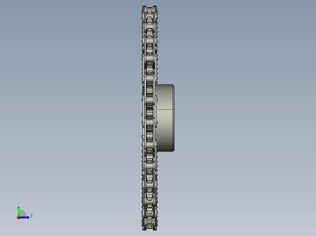 ANSI 2080双节距链轮左视图
