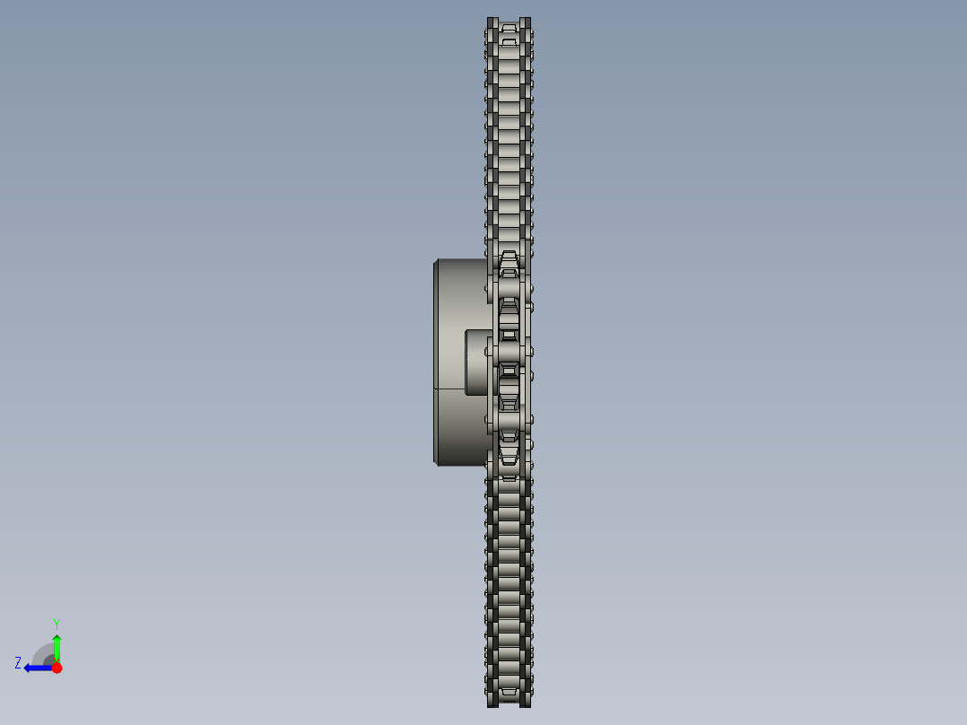 ANSI 2080双节距链轮右视图