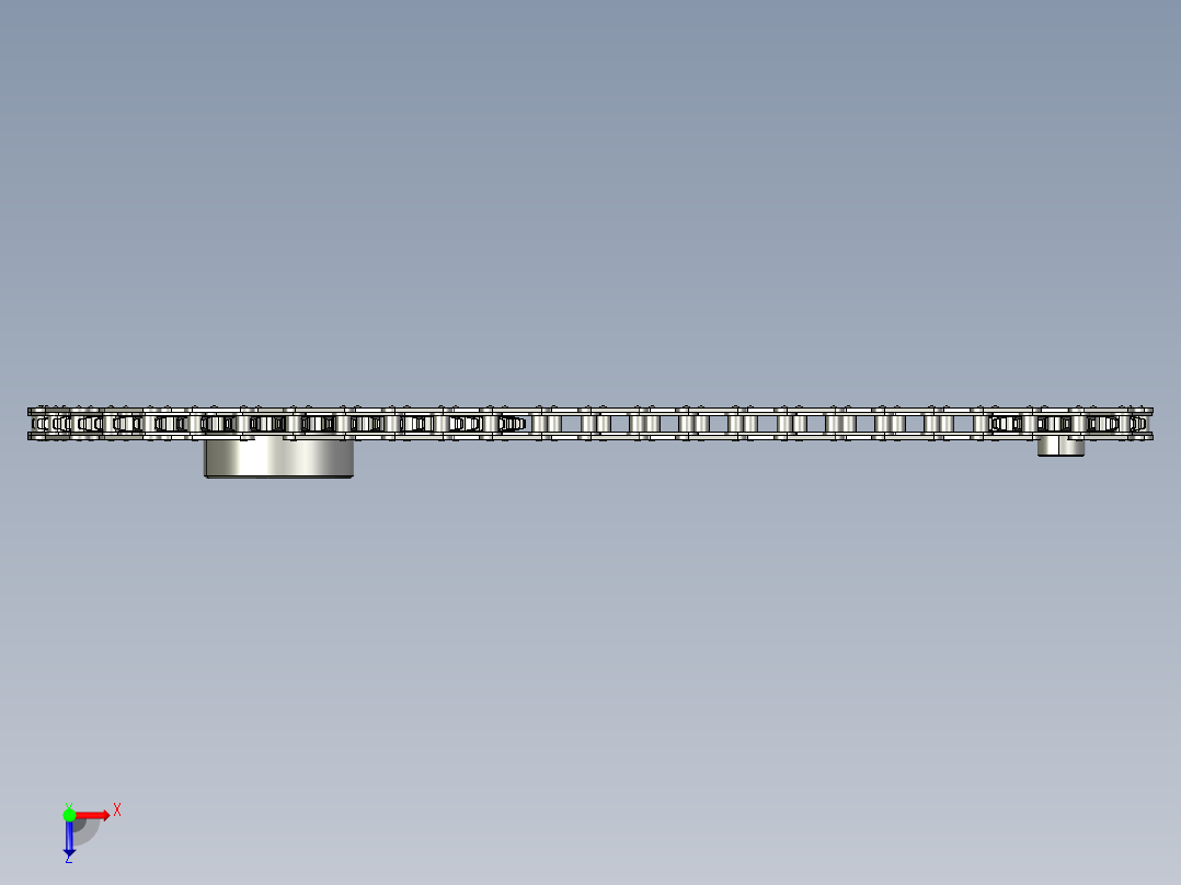 ANSI 2080双节距链轮俯视图