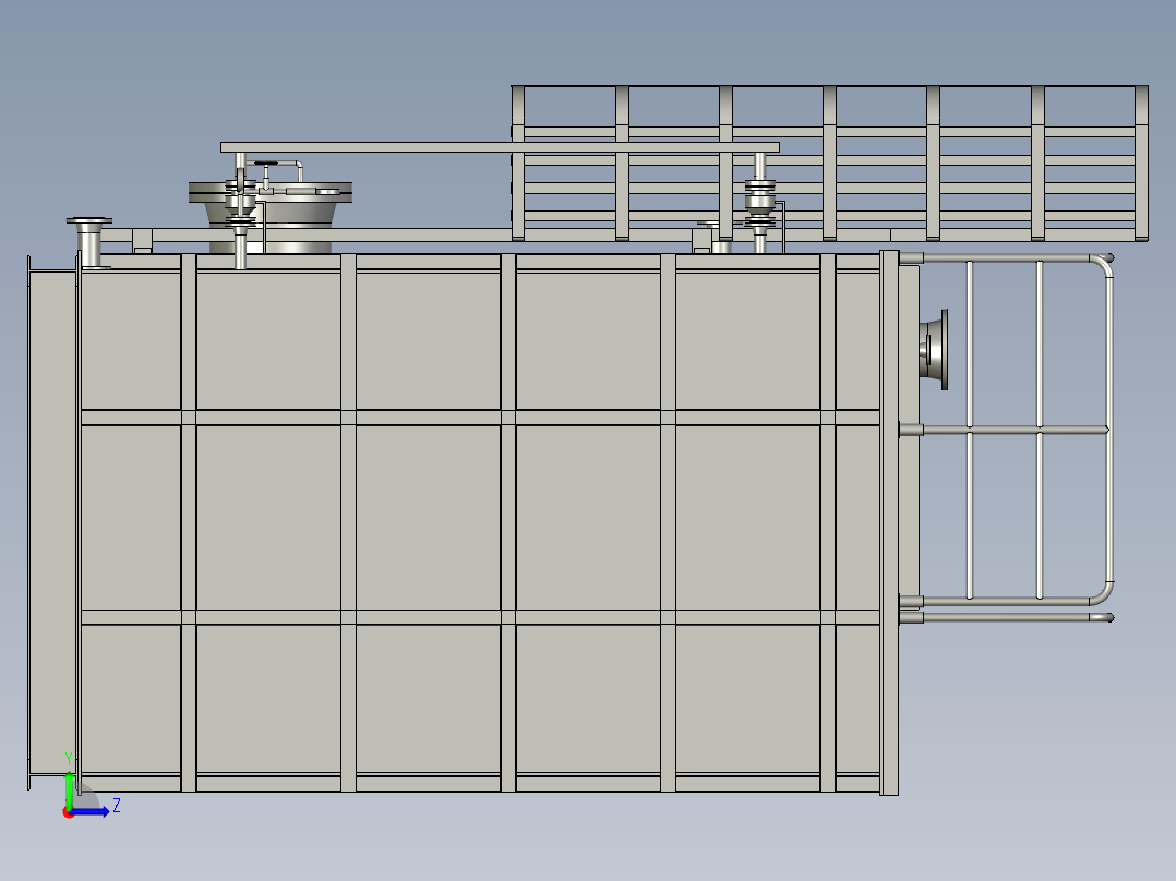 新型压力水罐橇左视图