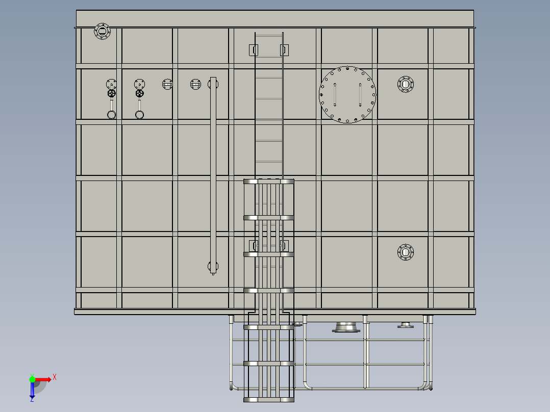新型压力水罐橇俯视图