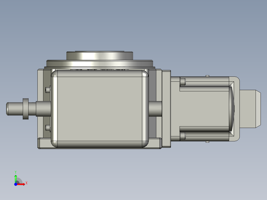 JE-140DT水平直插式右侧JY法兰面及壳体加定位销前视图