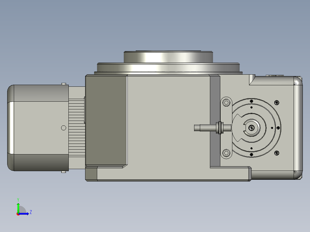 JE-140DT水平直插式右侧JY法兰面及壳体加定位销左视图