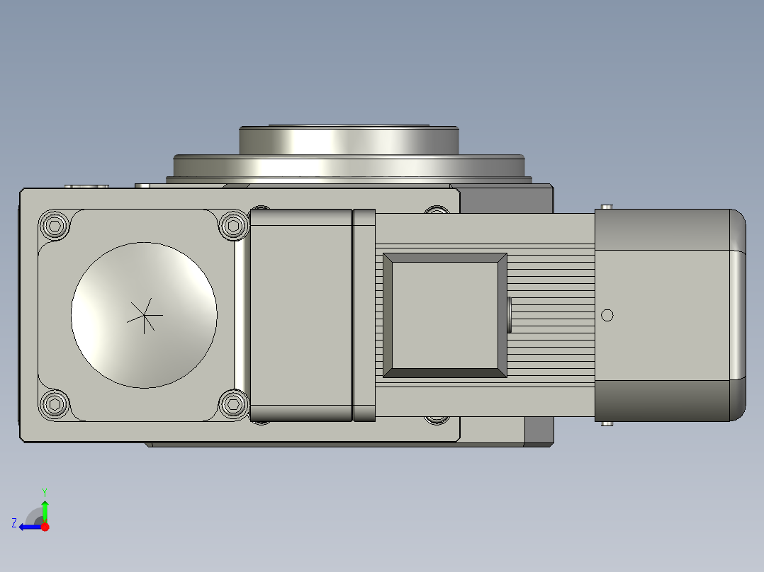 JE-140DT水平直插式右侧JY法兰面及壳体加定位销右视图
