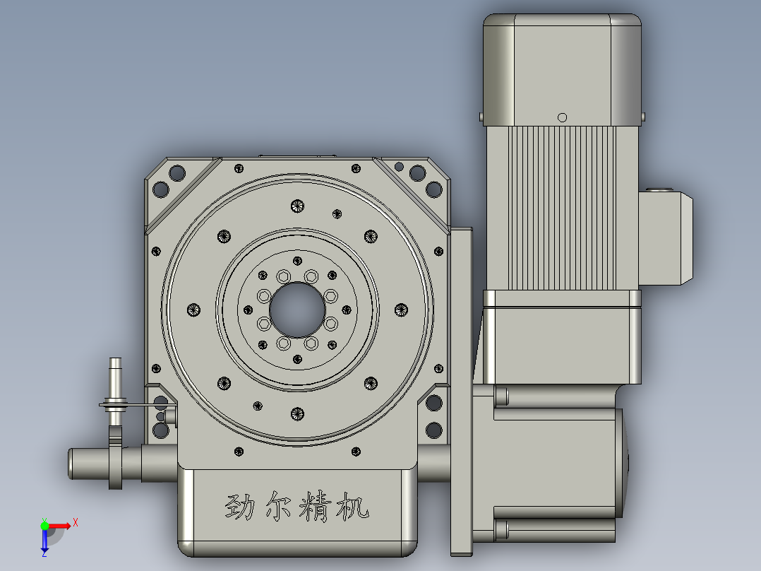 JE-140DT水平直插式右侧JY法兰面及壳体加定位销俯视图