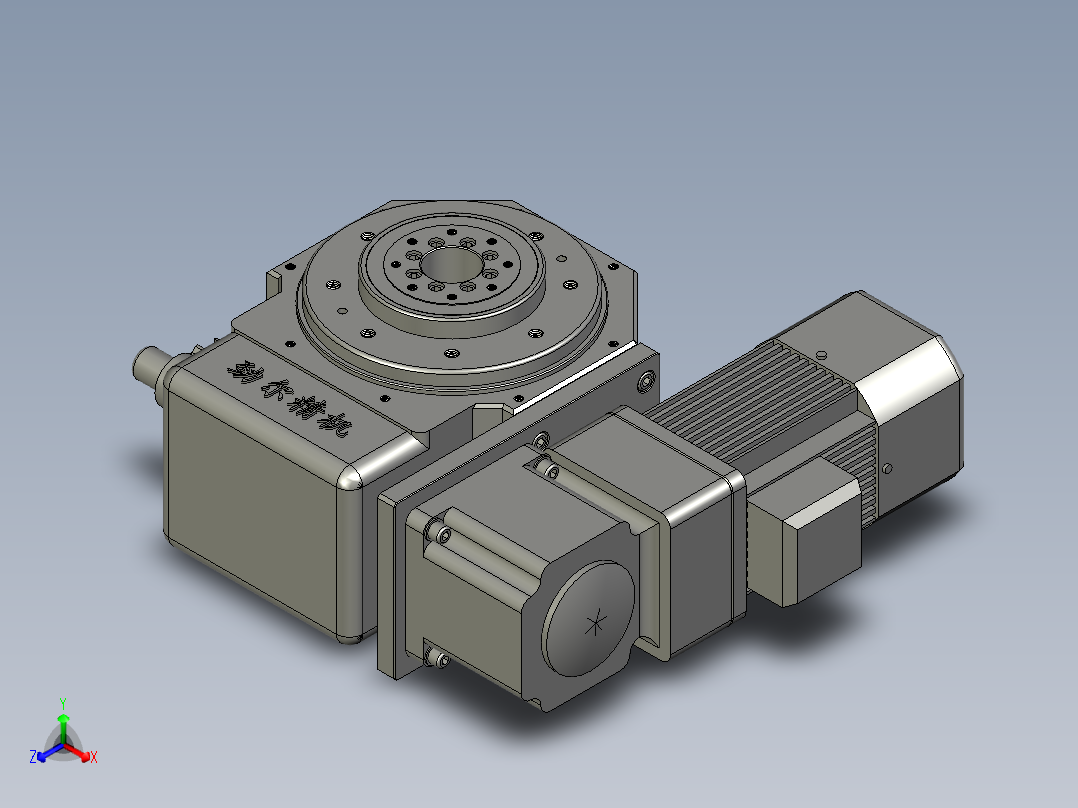 JE-140DT水平直插式右侧JY法兰面及壳体加定位销正等轴测图
