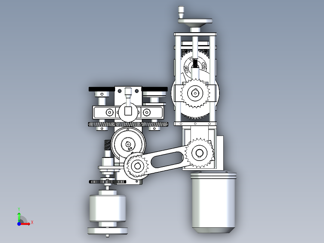 齿轮动力传动机械装置机构设计前视图