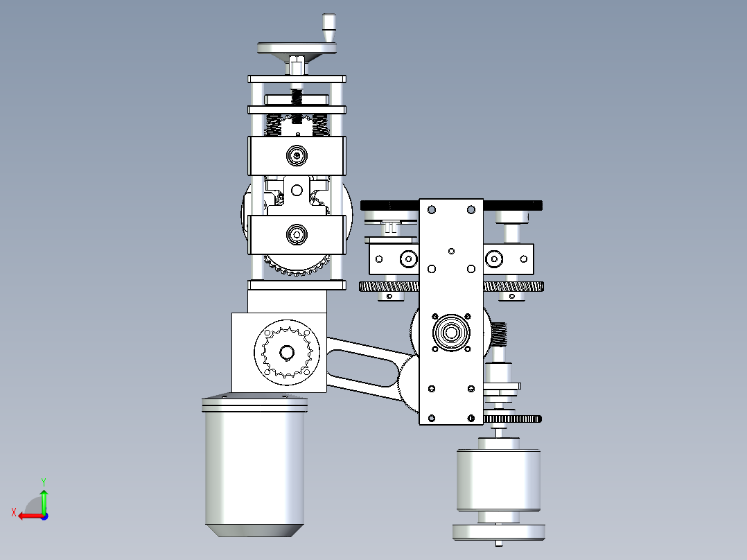 齿轮动力传动机械装置机构设计后视图