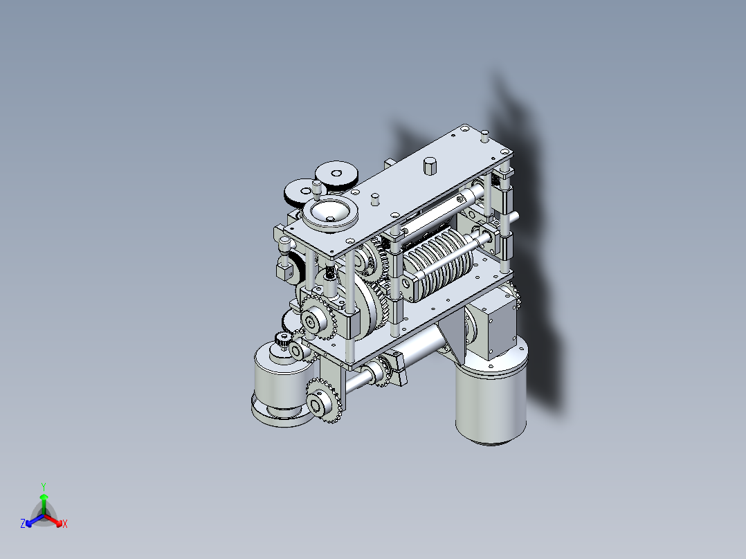 齿轮动力传动机械装置机构设计正等轴测图