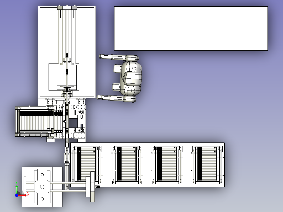 自动给料机车床3D模型图纸前视图