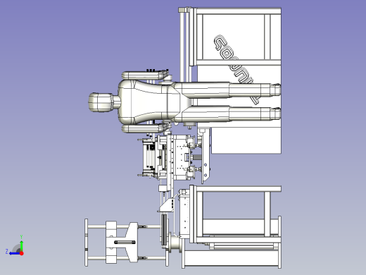 自动给料机车床3D模型图纸右视缩略图