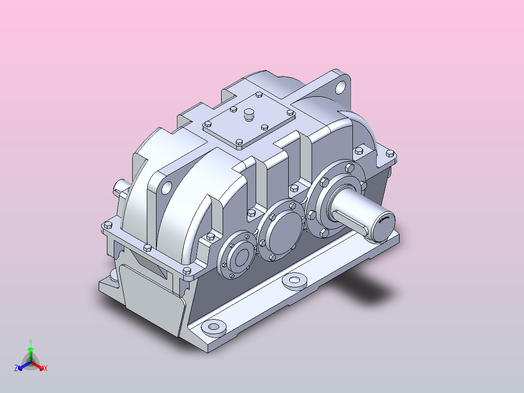 二级圆柱齿轮传动减速器主视图