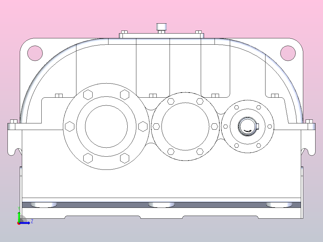二级圆柱齿轮传动减速器左视图