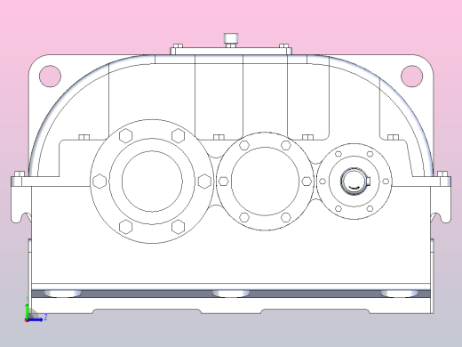 二级圆柱齿轮传动减速器左视缩略图