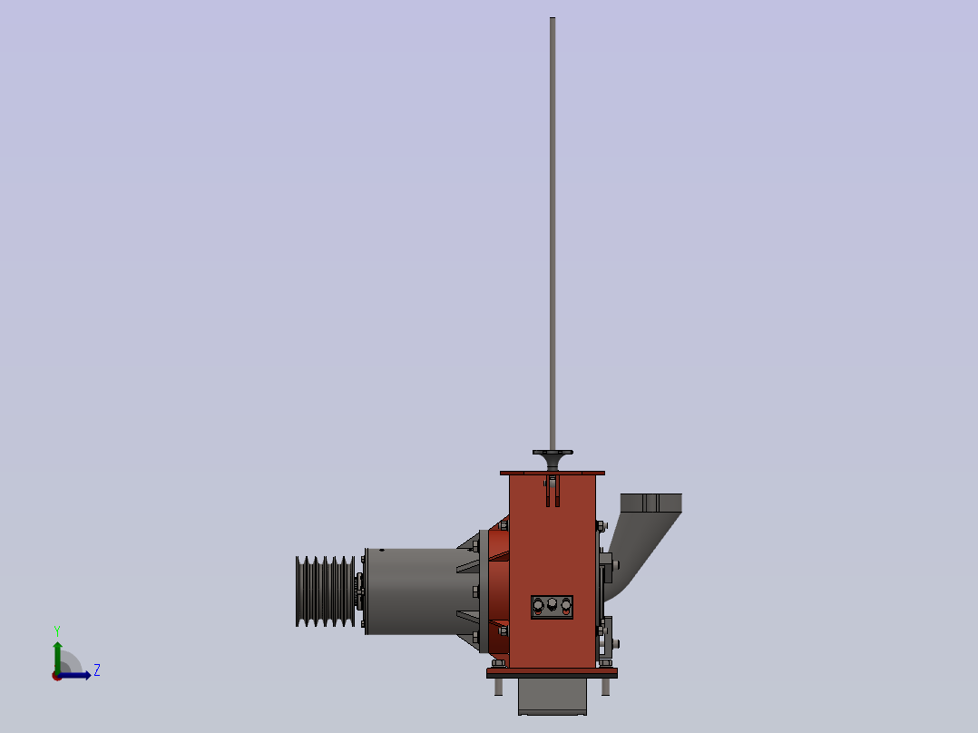 Q034轴座式抛丸器左视图
