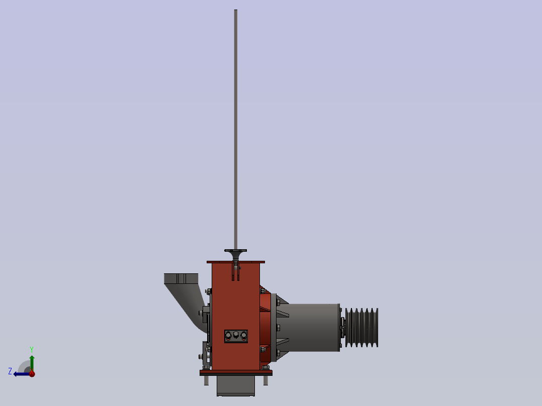 Q034轴座式抛丸器右视图