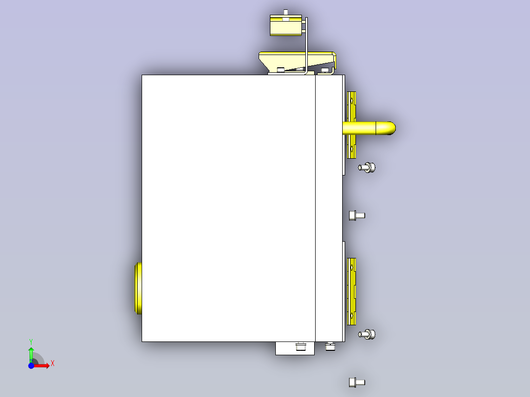 一款变频BOX门扉机构3D图模型前视图