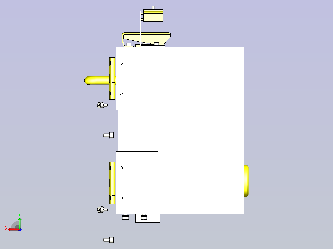 一款变频BOX门扉机构3D图模型后视图