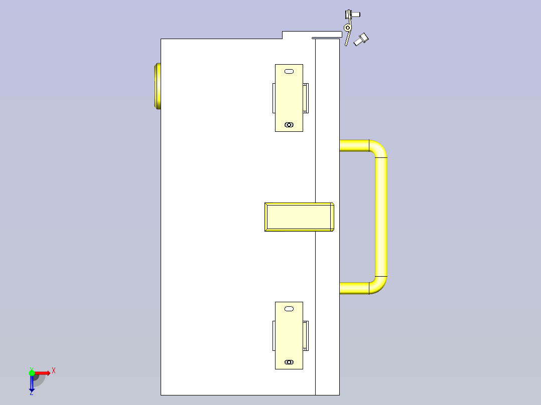 一款变频BOX门扉机构3D图模型俯视图