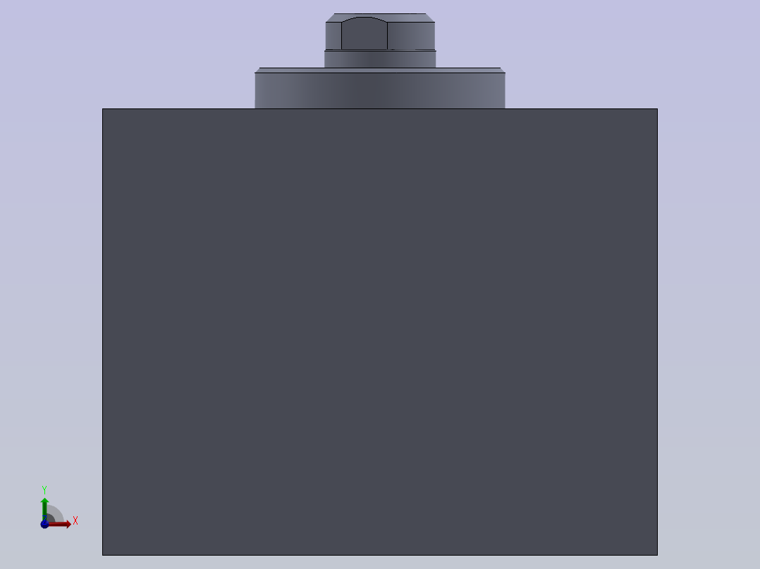 方形气缸100x25x50.25mm前视图